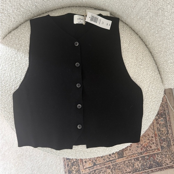 Aritzia Tops - Aritzia Black Button Down Vest